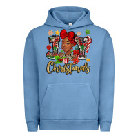 Pigment Pebble Blue christmas joy black woman Urban Hoodie - MaliasSmallBusiness