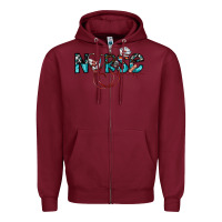 Burgundy nurse Zipper Hoodie - SublimationCraftShop