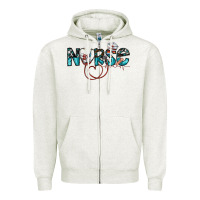 Oatmeal Heather nurse Zipper Hoodie - SublimationCraftShop