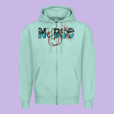 Nurse Zipper Hoodie Designed By Sublimationcraftshop