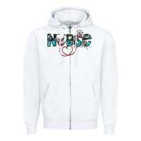 White nurse Zipper Hoodie - SublimationCraftShop
