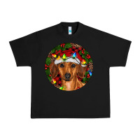 Black Christmas Dachshund Urban Heavy Tee - RanaPortraitStore