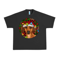 Pigment Black Christmas Dachshund Urban Heavy Tee - RanaPortraitStore