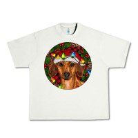 Pistachio Christmas Dachshund Urban Heavy Tee - RanaPortraitStore