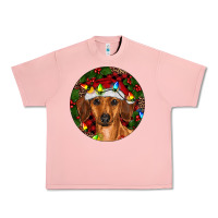 Salmon Christmas Dachshund Urban Heavy Tee - RanaPortraitStore
