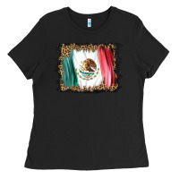 Black distressed mexico flag Ladies Tee - BarkalooDesign