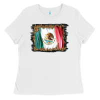 White distressed mexico flag Ladies Tee - BarkalooDesign