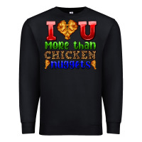 Black i love you more than chicken nuggets Premium Sweatshirt - AdoDesignShop