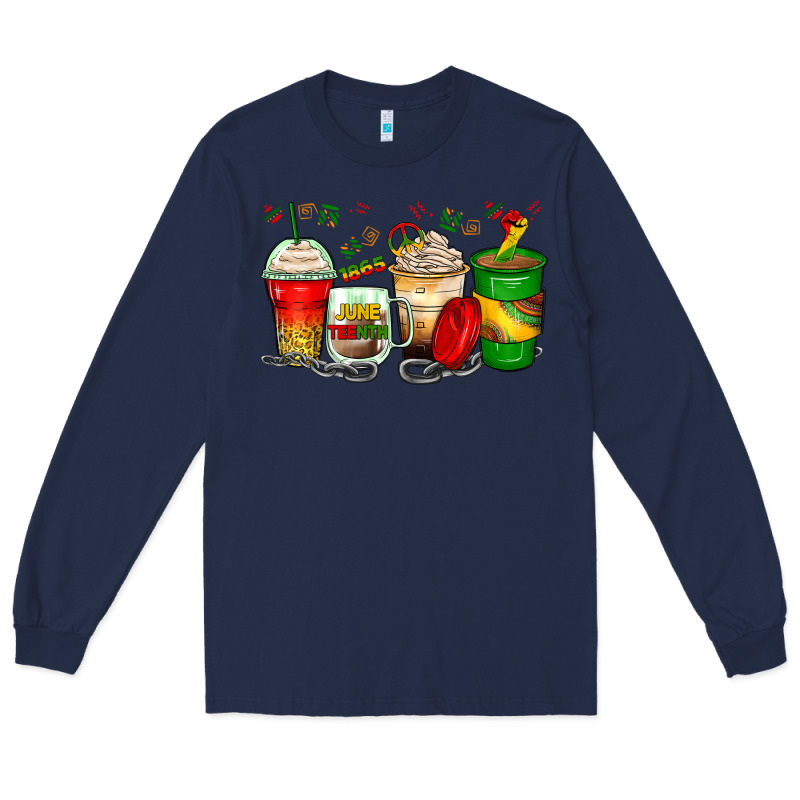 Juneteenth Coffee Cups Long Sleeve Tee by Zillion Design Studio | Teevron