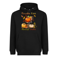 Black pumpkin kisses harvest wishes Heavyweight Hoodie - BundleAndBundleShop
