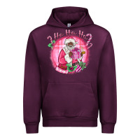 Mauve Wine ho ho ho pink black santa christmas Urban Hoodie - MaliasSmallBusiness