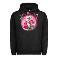 Pigment Black ho ho ho pink black santa christmas Urban Hoodie - MaliasSmallBusiness