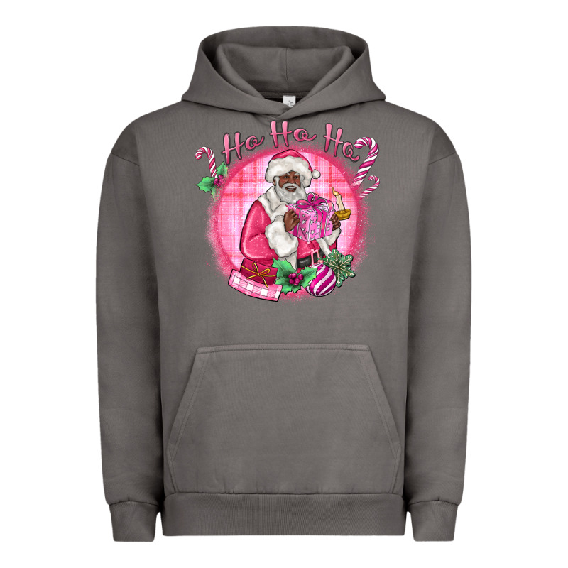 Ho Ho Ho Pink Black Santa Christmas Urban Hoodie by MaliasSmallBusiness | Teevron