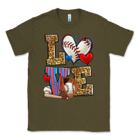 Army Green love baseball Classic Tee - Zillion Design Studio
