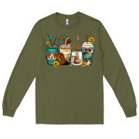Army Green indian headdress coffee cups Long Sleeve Tee - Zillion Design Studio