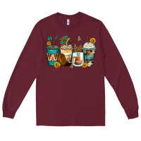 Burgundy indian headdress coffee cups Long Sleeve Tee - Zillion Design Studio