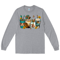Heather Grey indian headdress coffee cups Long Sleeve Tee - Zillion Design Studio