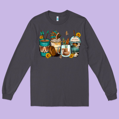 Indian Headdress Coffee Cups Long Sleeve Tee Designed By Zillion Design Studio