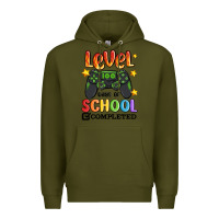 Army Green level 100 days of school completed Premium Hoodie - MaliasSmallBusiness