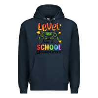 Navy level 100 days of school completed Premium Hoodie - MaliasSmallBusiness