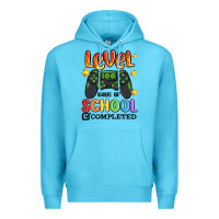Ocean Blue level 100 days of school completed Premium Hoodie - MaliasSmallBusiness