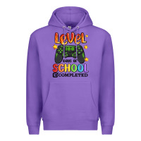 Purple level 100 days of school completed Premium Hoodie - MaliasSmallBusiness