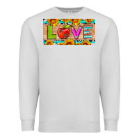 Dove Grey love and sunflower with pen and apple license plate template Premium Sweatshirt - Artiststas
