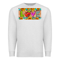 Oatmeal Heather love and sunflower with pen and apple license plate template Premium Sweatshirt - Artiststas