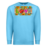 Ocean Blue love and sunflower with pen and apple license plate template Premium Sweatshirt - Artiststas