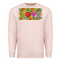 Pale Pink love and sunflower with pen and apple license plate template Premium Sweatshirt - Artiststas