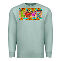 Seafoam love and sunflower with pen and apple license plate template Premium Sweatshirt - Artiststas