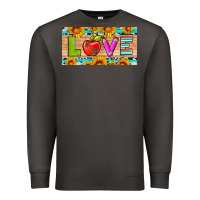 Smoke love and sunflower with pen and apple license plate template Premium Sweatshirt - Artiststas
