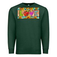 Sports Green love and sunflower with pen and apple license plate template Premium Sweatshirt - Artiststas