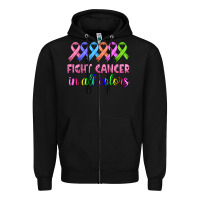 Black fight cancer in all colors Zipper Hoodie - HRA Design Shop