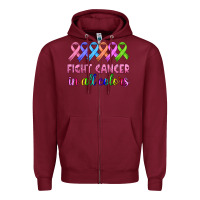 Burgundy fight cancer in all colors Zipper Hoodie - HRA Design Shop