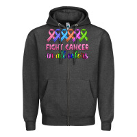 Charcoal Heather fight cancer in all colors Zipper Hoodie - HRA Design Shop