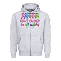 Heather Grey fight cancer in all colors Zipper Hoodie - HRA Design Shop