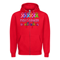 Red fight cancer in all colors Zipper Hoodie - HRA Design Shop