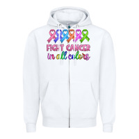 White fight cancer in all colors Zipper Hoodie - HRA Design Shop