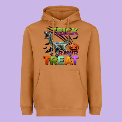 Trick Rawr Treat Heavyweight Hoodie Designed By Bundleandbundleshop