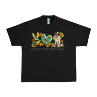 Black peace love st. bernard Urban Heavy Tee - texasbilliewilder