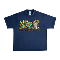 Navy peace love st. bernard Urban Heavy Tee - texasbilliewilder