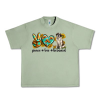 Oil Green peace love st. bernard Urban Heavy Tee - texasbilliewilder