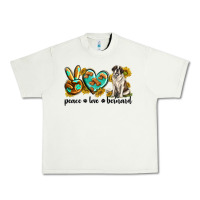 Pistachio peace love st. bernard Urban Heavy Tee - texasbilliewilder