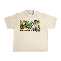 Sandshell peace love st. bernard Urban Heavy Tee - texasbilliewilder