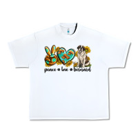 White peace love st. bernard Urban Heavy Tee - texasbilliewilder