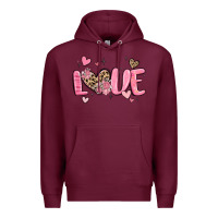 Burgundy love valentines day Premium Hoodie - MaliasSmallBusiness