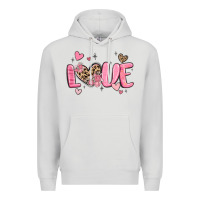 Dove Grey love valentines day Premium Hoodie - MaliasSmallBusiness