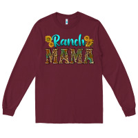 Burgundy ranch mama Long Sleeve Tee - texasbilliewilder