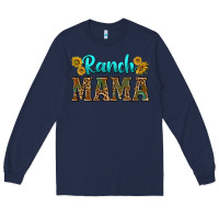 Navy ranch mama Long Sleeve Tee - texasbilliewilder